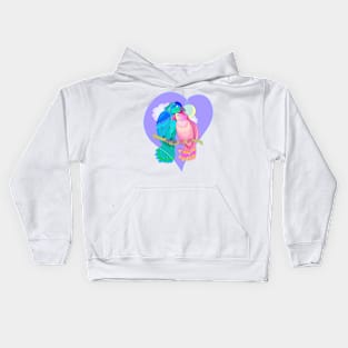 Lovebird parrots Kids Hoodie